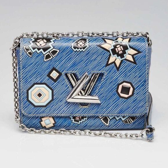 Louis Vuitton Blue Denim Aztec Epi Leather Twist MM Bag - Picture 1 of 10